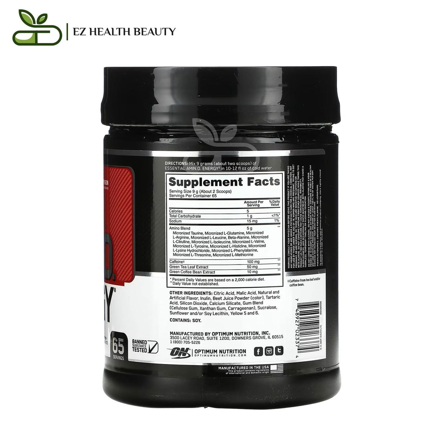 Amino Energy Fruit Fusion Optimum Nutrition - (585 g) Supplement to accelerate muscle recovery