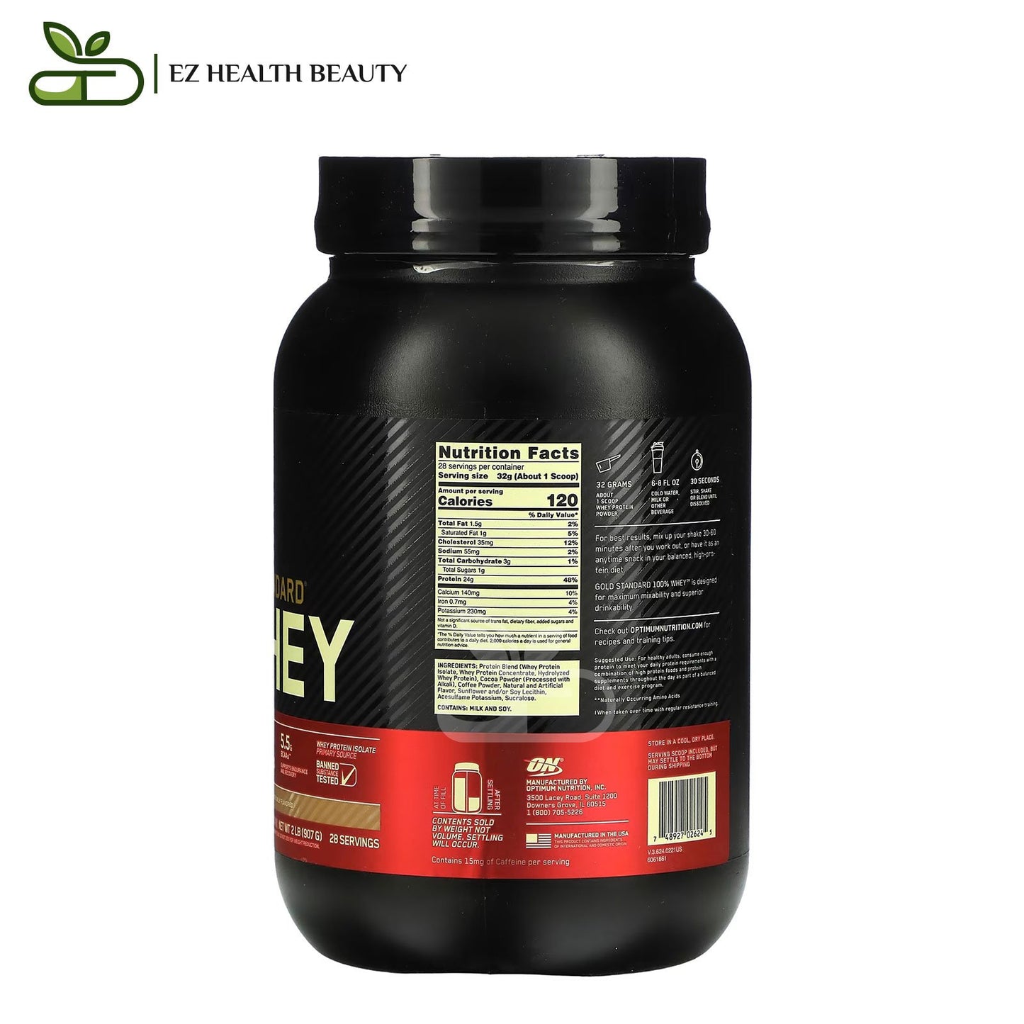 Supplement Whey Gold Standard Mocha Cappuccino Optimum Nutrition - (907 g)