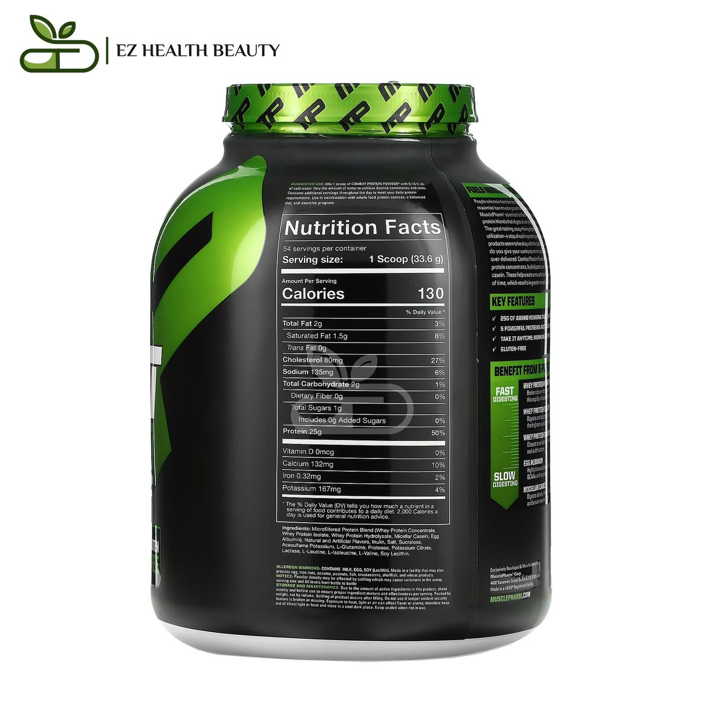 Musclepharm Combat Protein Powder Banana Cream 1,814 GM