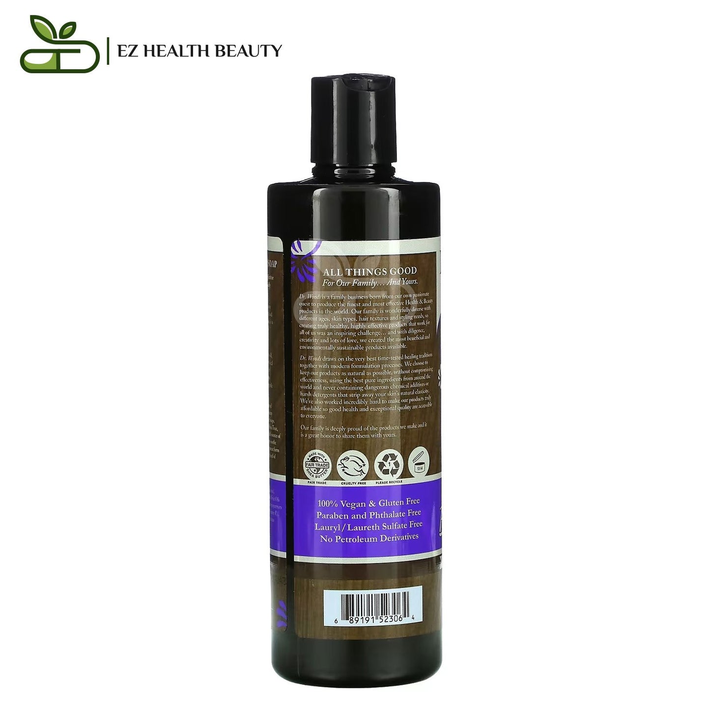 DR Woods Raw Black Soap With Fair Trade Shea Butter