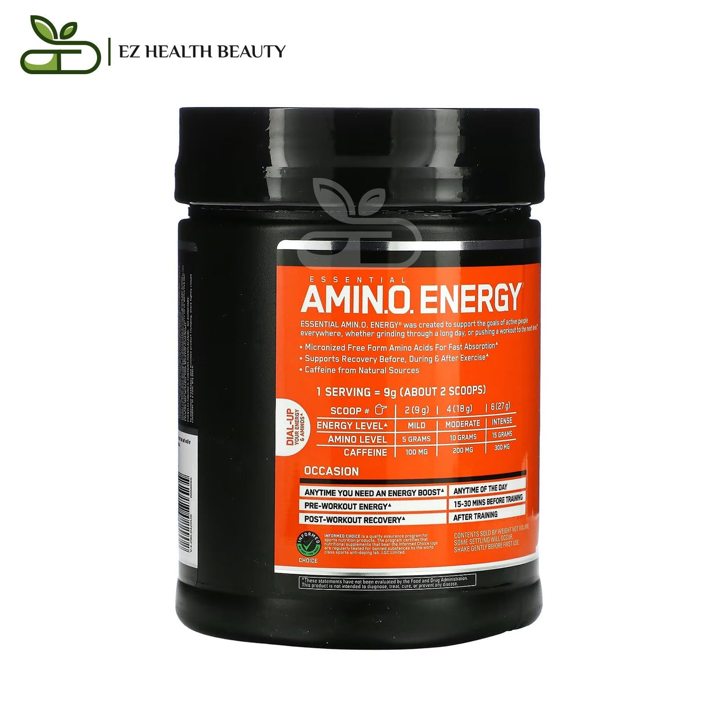 Supplement Amino Energy Orange Optimum Nutrition - (585 g) to increased energy and alertness