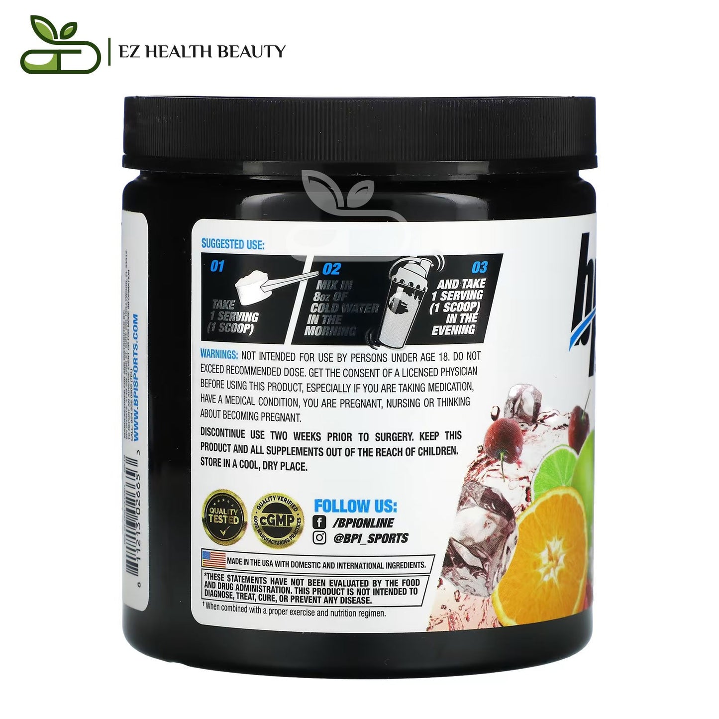 BPI Sports CLA With Carnitine For Weight Loss Fruit Punch 350 g