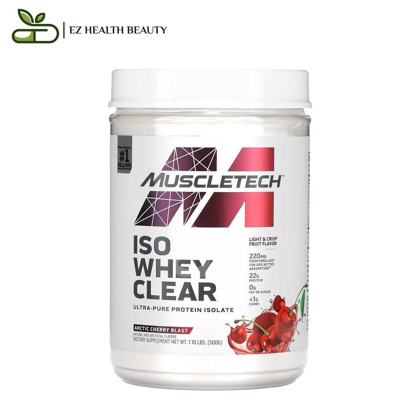 Supplement ISO Whey Clear Ultra Pure Protein Isolate Arctic Cherry Blast MuscleTech - (500 g)
