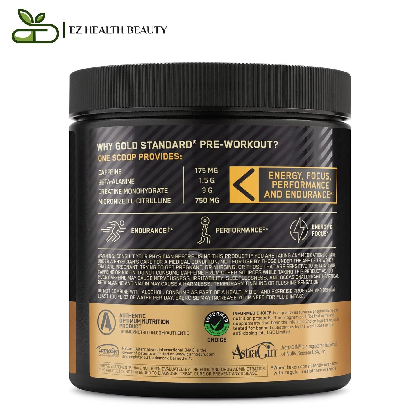Gold Standard Pre Workout Supplement Blueberry Lemonade Optimum Nutrition - (300 g)