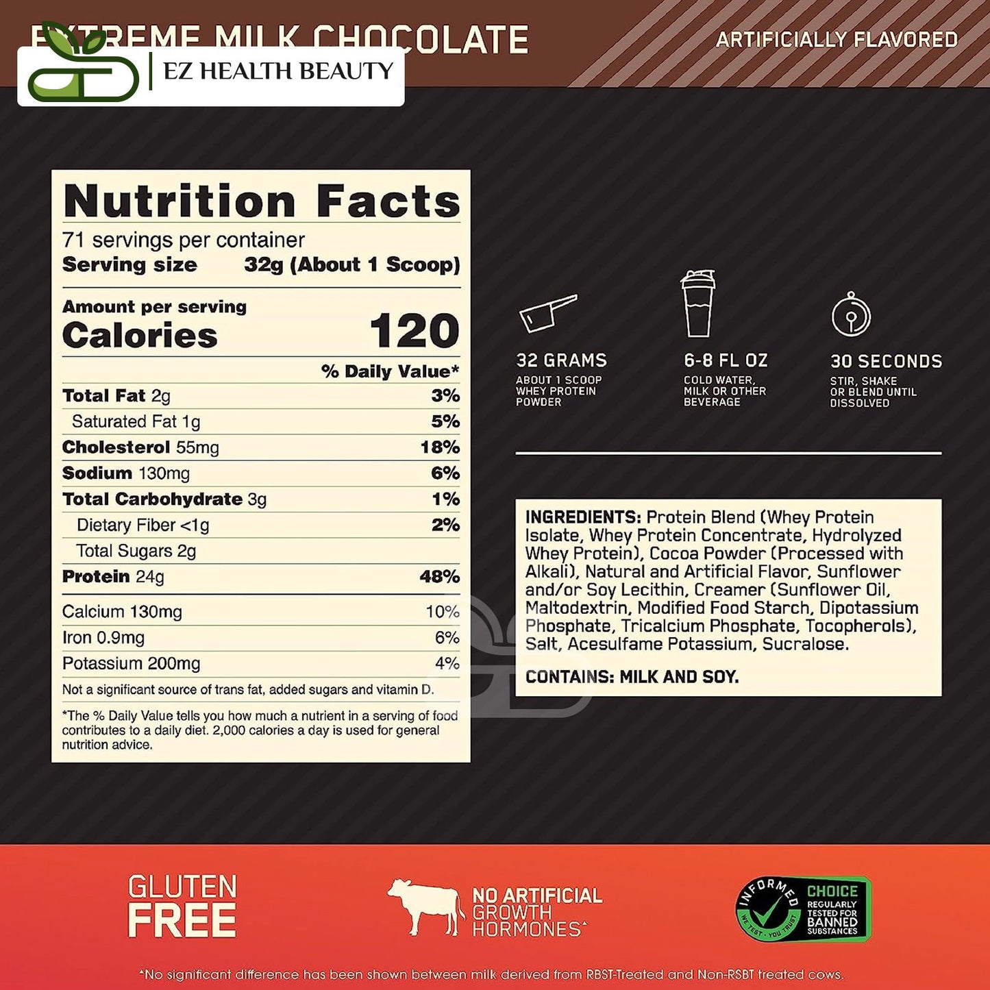 Supplement Gold Standard Whey Extreme Milk Chocolate Optimum Nutrition - (2.27 kg)