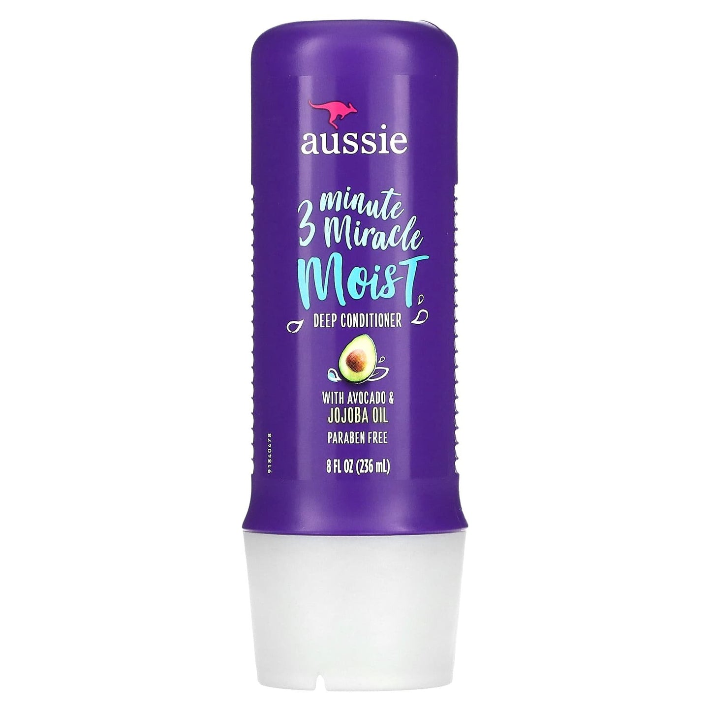 Aussie 3 minute miracle moist deep conditioner with Avocado & Jojoba Oil scalp hydration enhancer - 8 fl oz (236 ml)