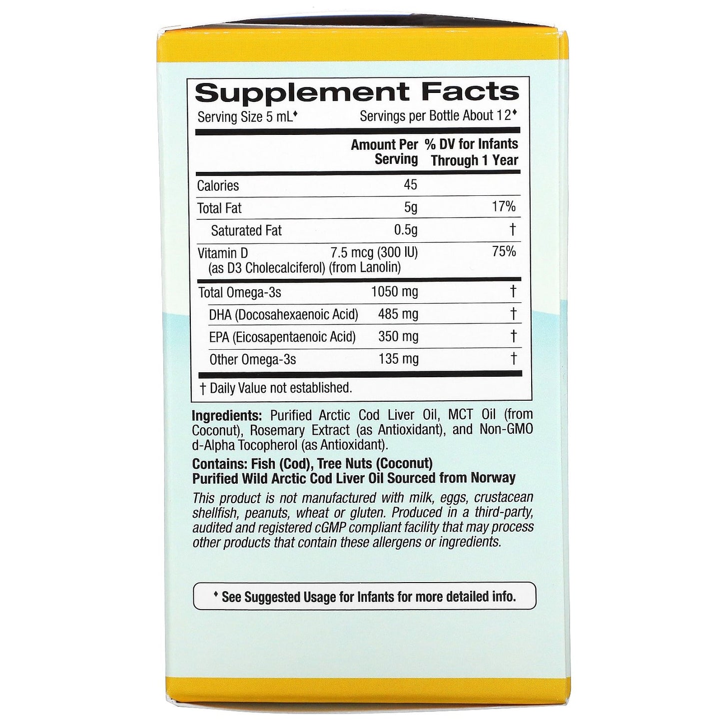 California gold nutrition omega-3 premium fish oil with vitamin d3 - 2 fl oz 59 ml