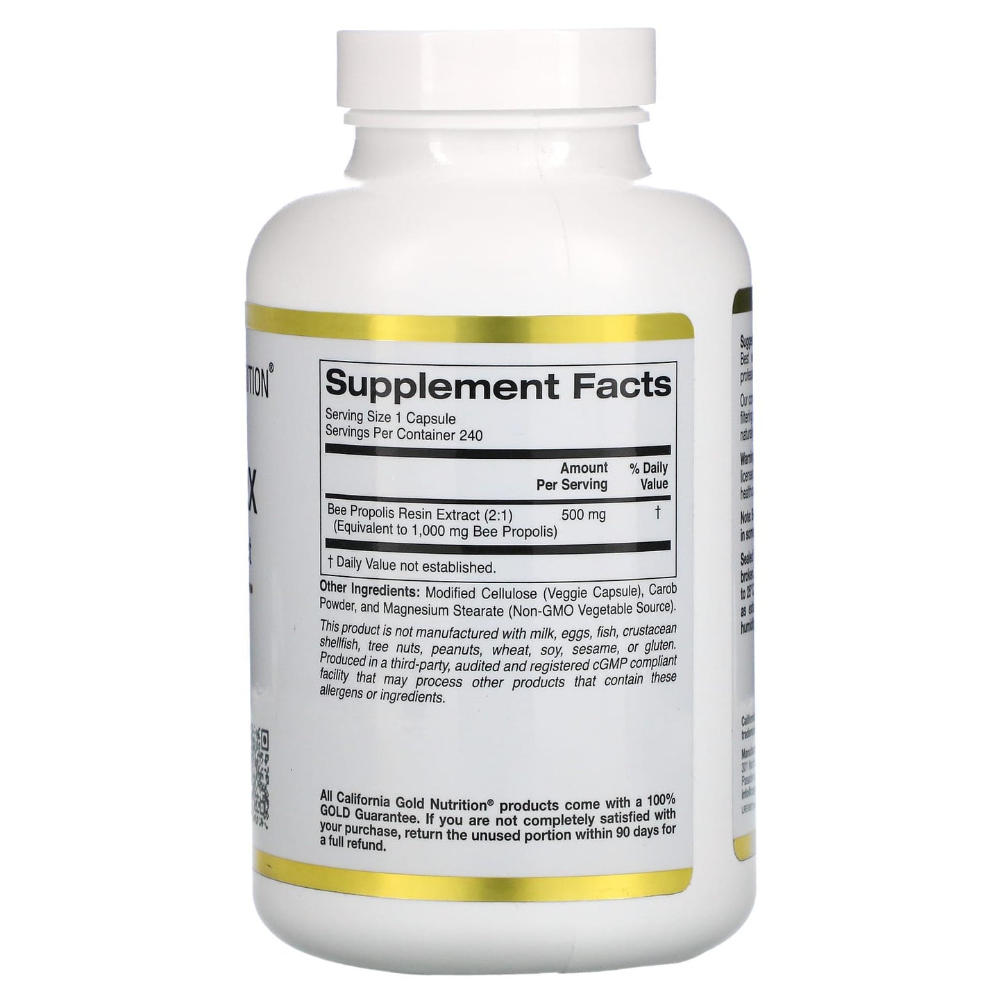 California Gold Nutrition Bee Propolis 2X Concentrated Extract 500 mg - 240 Veggie Caps
