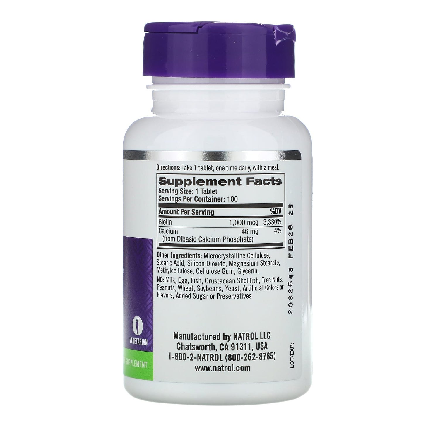 Natrol biotin 1000 mcg for hair growth capsules - 100 capsules