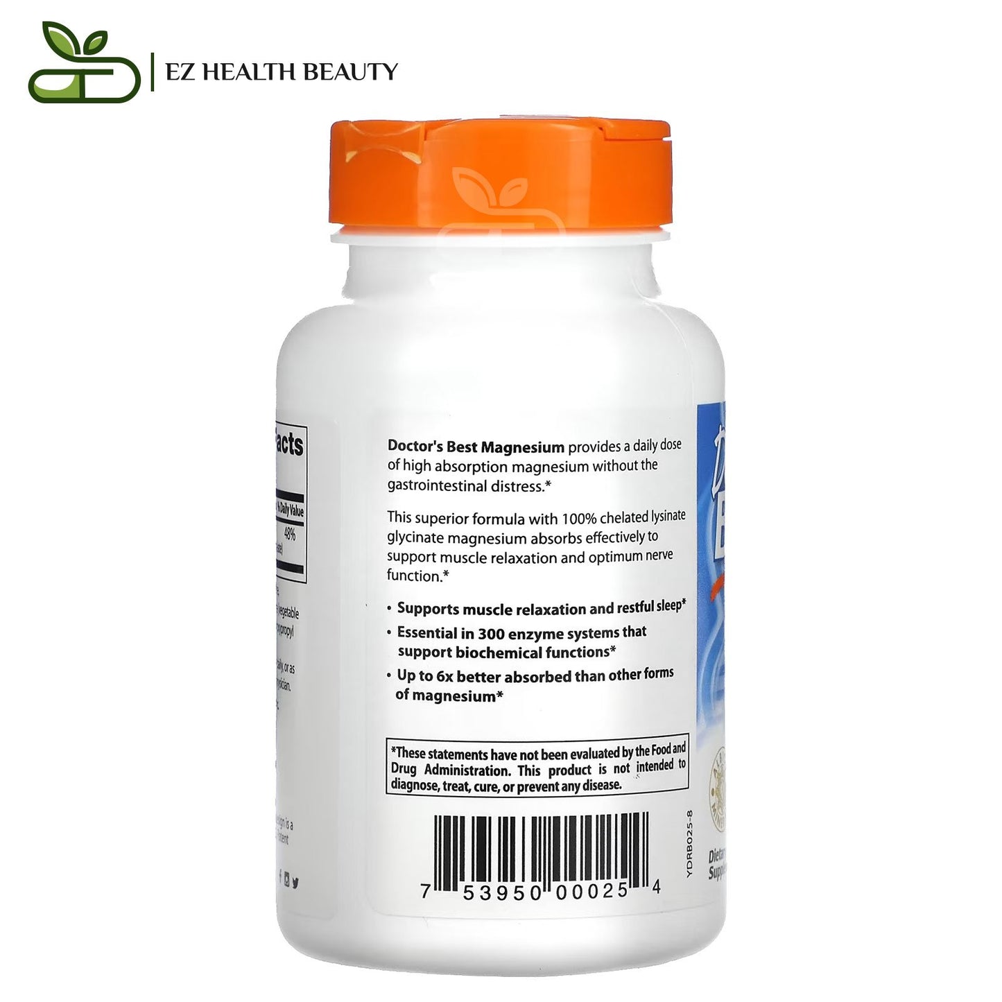 Doctor's best magnesium supplement for muscle relaxation and healthy sleep support - 120 tablets