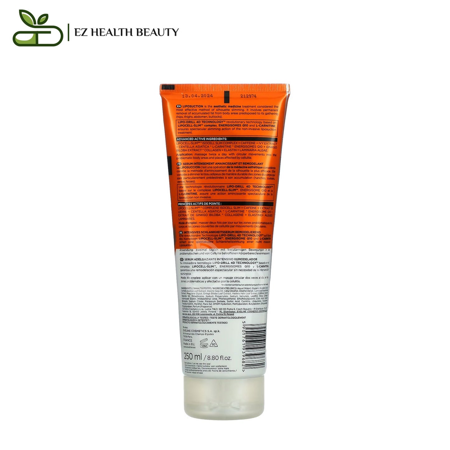 Eveline Slim Extreme 4D Professional Intensely And Remodeling Serum Eveline Cosmetics 8.8 fl oz (250 ml)