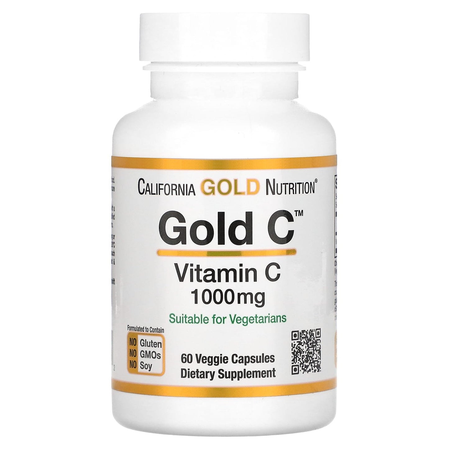 California Gold Nutrition Gold C Vitamin C 1,000 mg immune booster capsules - 60 Capsules
