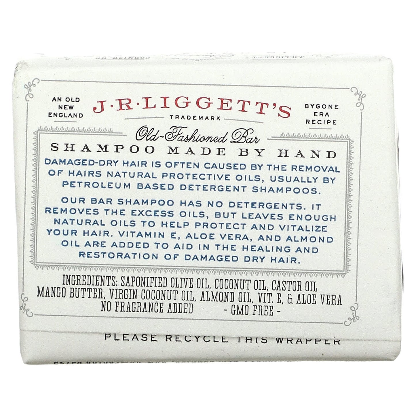 J.R. Liggett's Old Fashioned Shampoo Bar Jojoba & Peppermint healthy hair promoter - 3.5 oz (99 g)