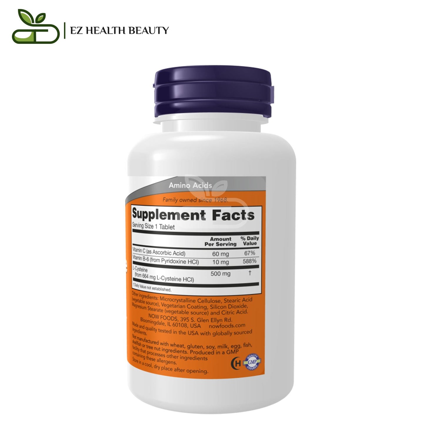 حبوب سيستين 500 ملجم من ناو فودز لدعم صحة الجلد والشعر والأظافر NOW Foods | L-Cysteine 500 mg