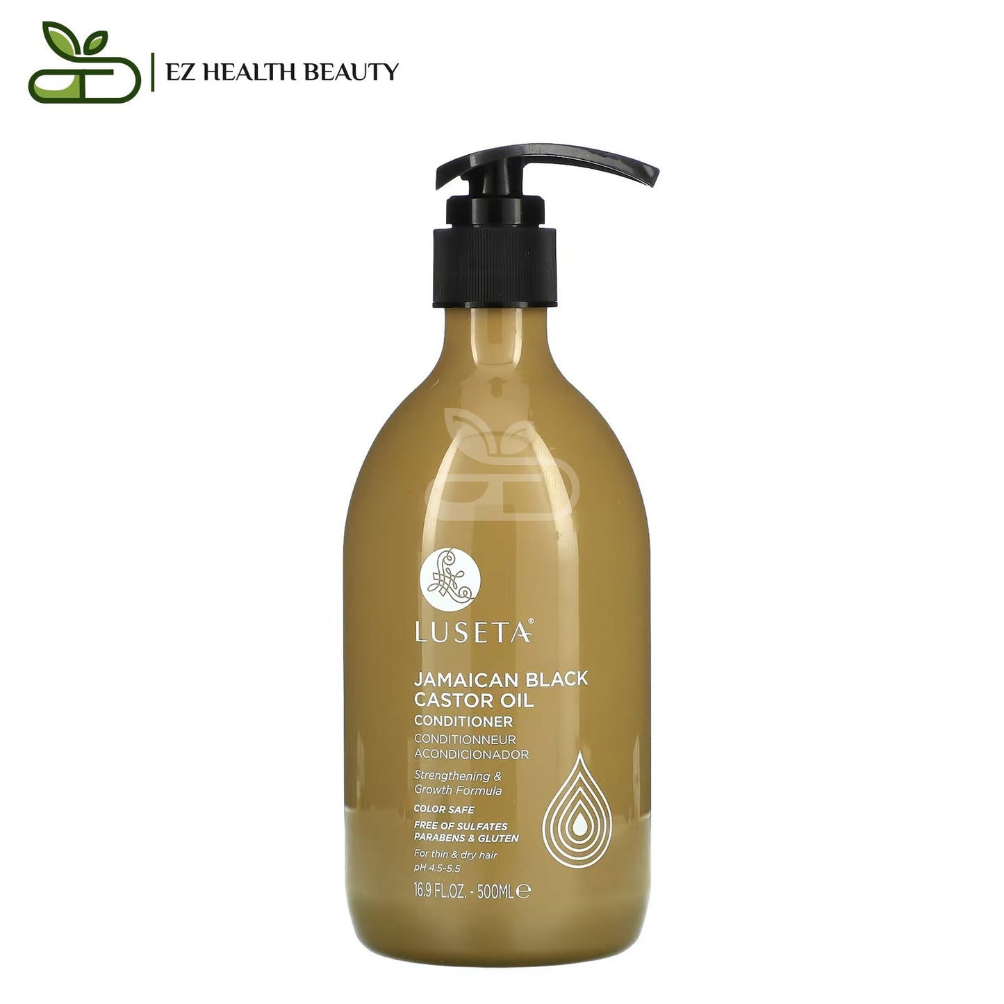 Luseta castor oil conditioner for hair growth and moisturizing - 16.9 fl oz (500 ml)