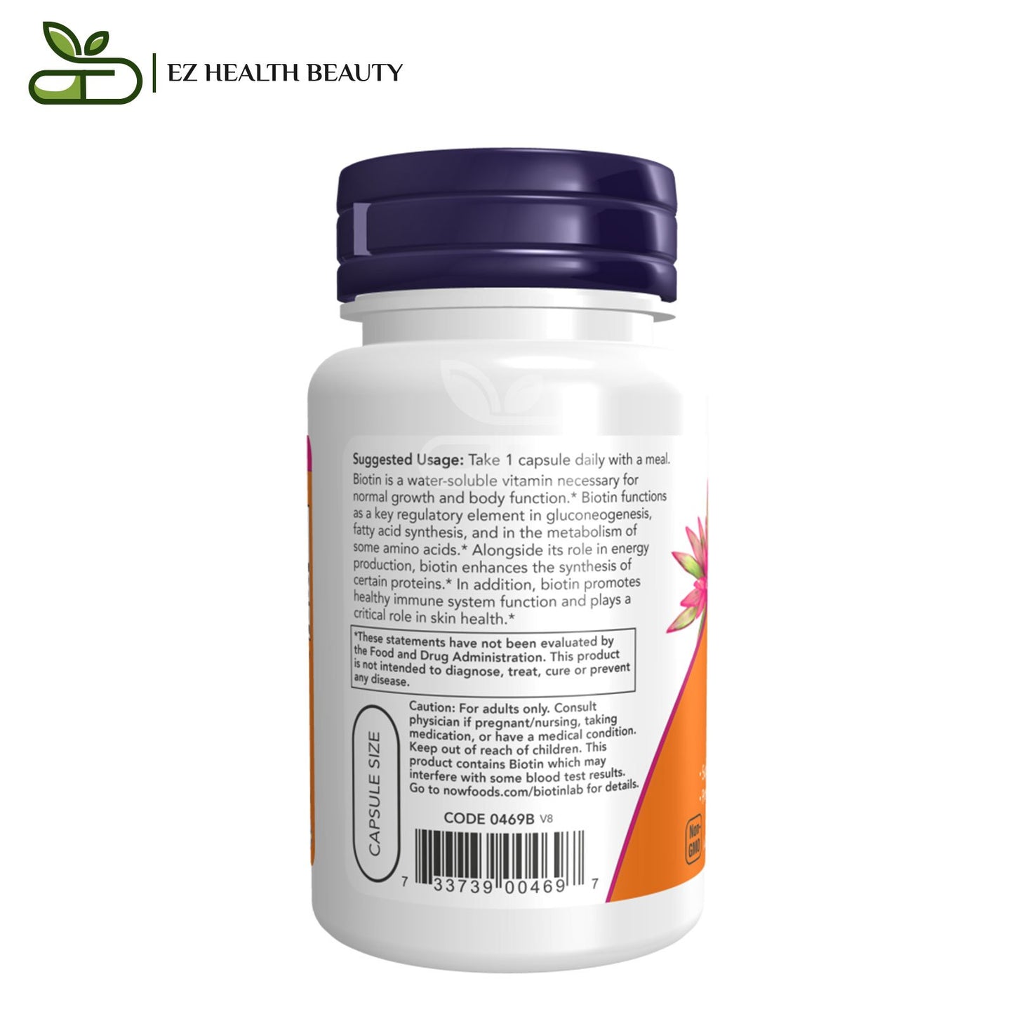 Biotin 1000mg Tablets Energy Production Now Foods 100 Veg Capsules