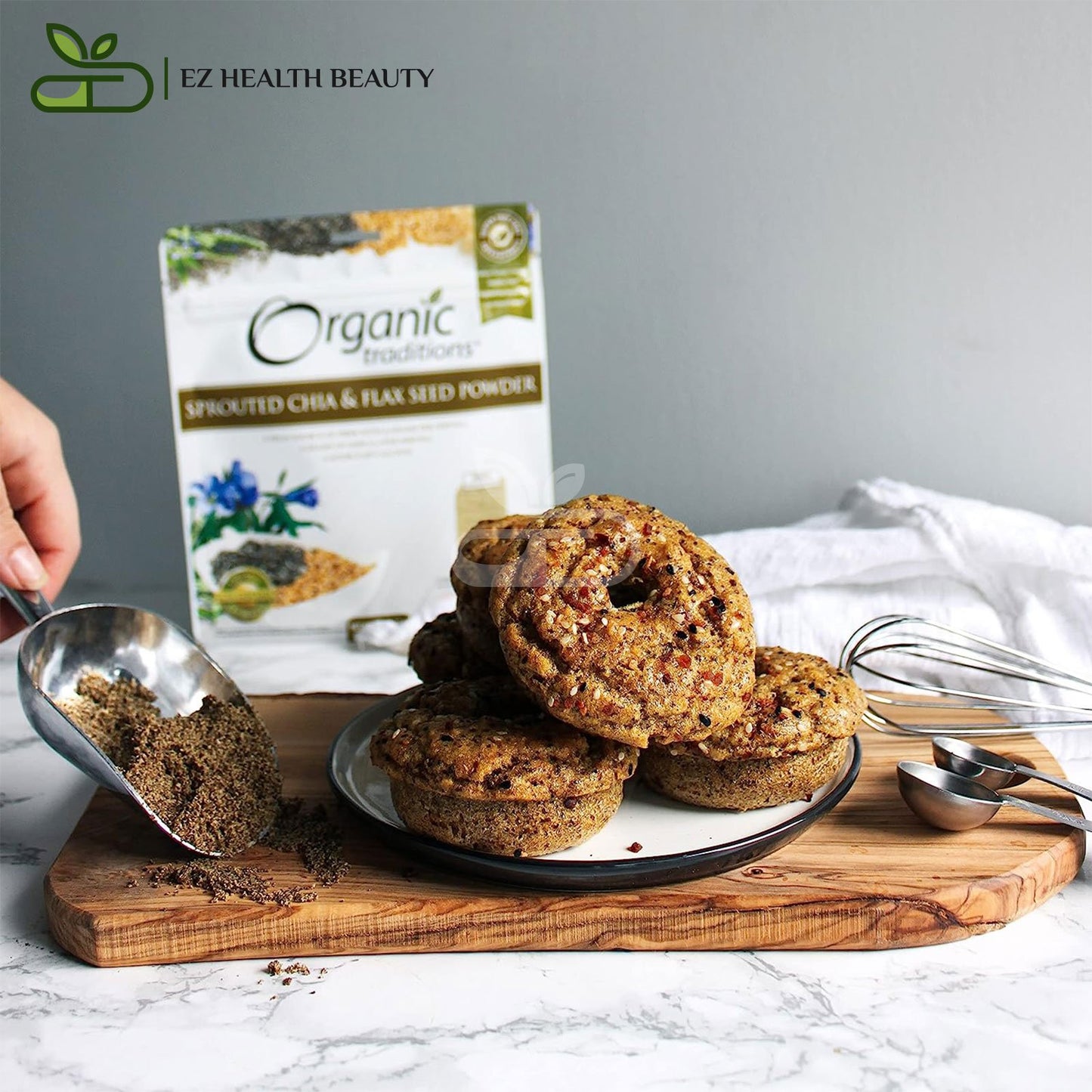 مسحوق بذور الشيا والكتان من أورجانيك تراديشنز 227 جم | Organic Traditions Sprouted Chia & Flax Seed Powder