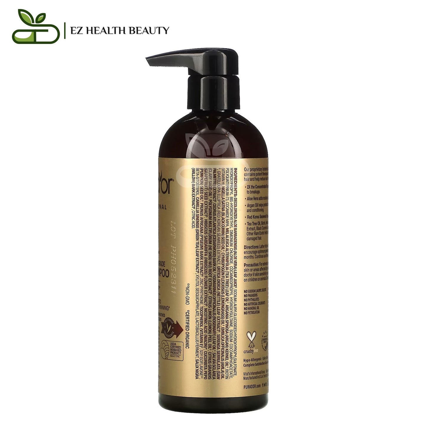 بورا دور شامبو بيوتين لعلاج الشعر الخفيف 473 مل Professional Grade Biotin Shampoo Pura D'or