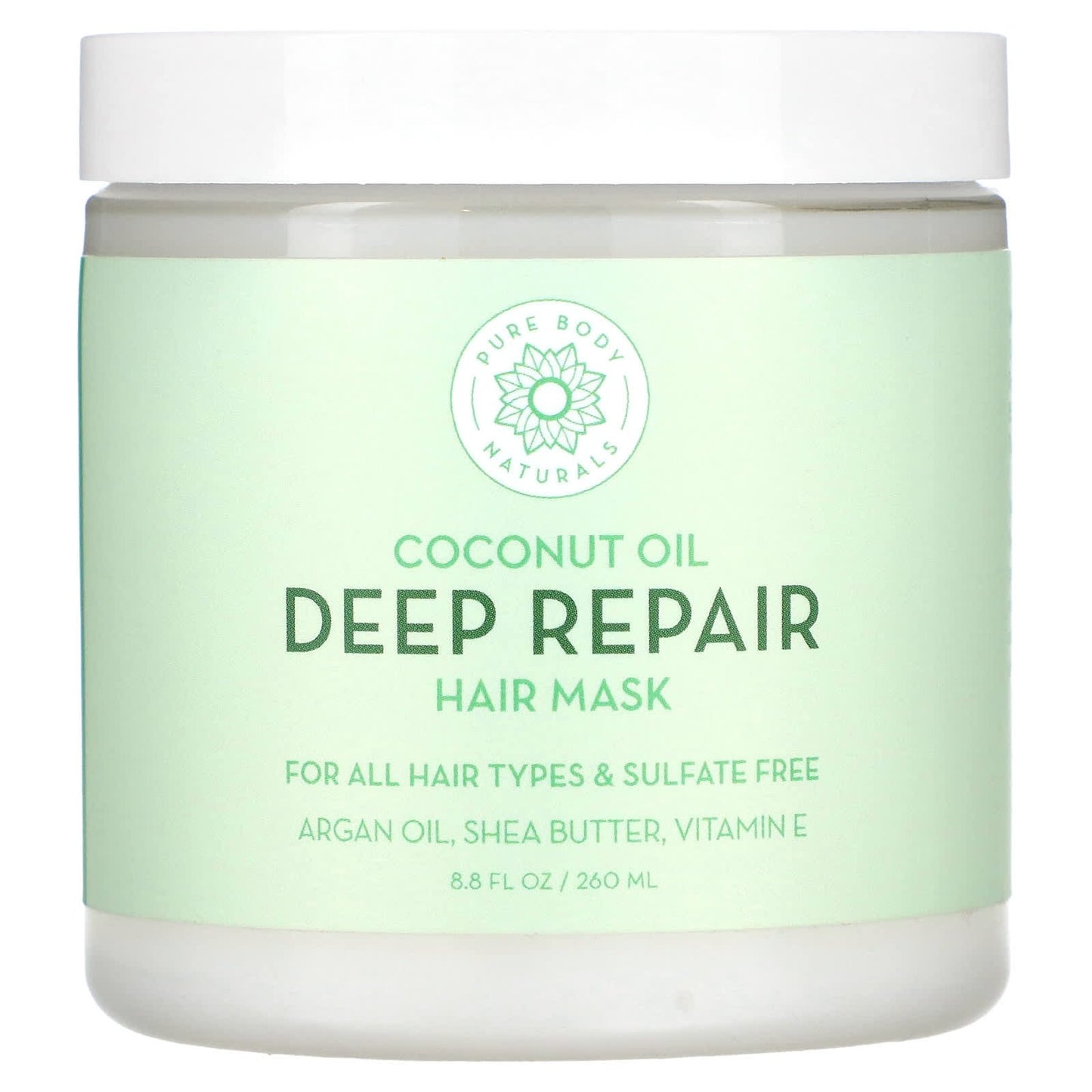 Pure Body Naturals Coconut Oil deep repair hair mask - 8.8 fl oz (260 ml)