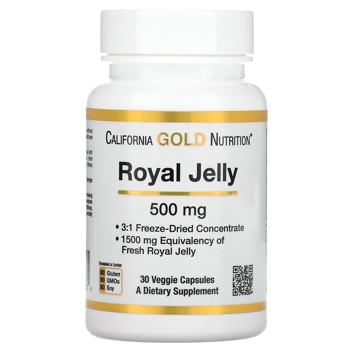 California gold nutrition royal jelly supplement concentrated & Freeze Dried 500 mg - 30 veggie Caps