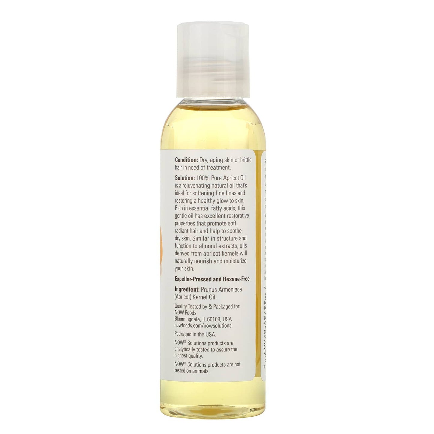 NOW Foods Apricot Oil Solutions hair and skin oil 4 fl oz (118 ml)
