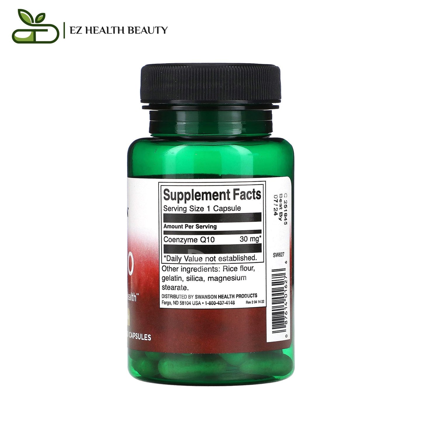 Swanson CoQ10 30 mg, 60 Capsules to Support Cardiovascular Health