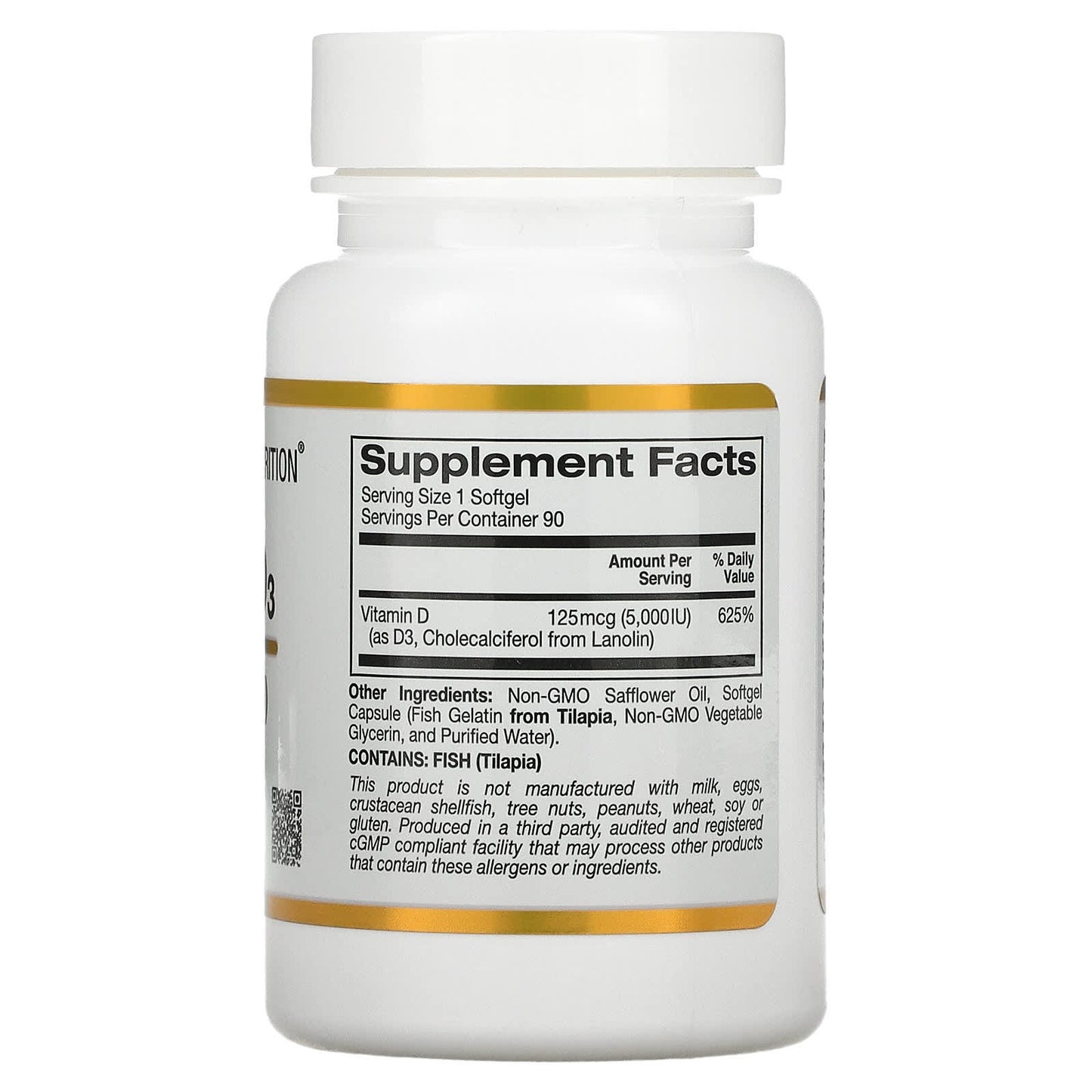 gold d3 دواء فيتامين د لتحسين الصحة العامة كاليفورنيا غولد نيوتريشن 5000 مكجم 90 كبسولة - California Gold Nutrition vitamin d3 gold