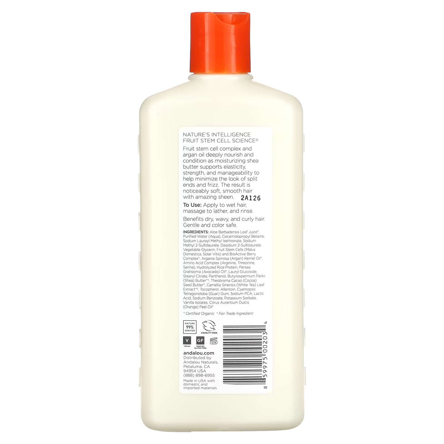 Andalou Naturals Shampoo Moisture Rich Argan Oil & Shea butter - 340 ML