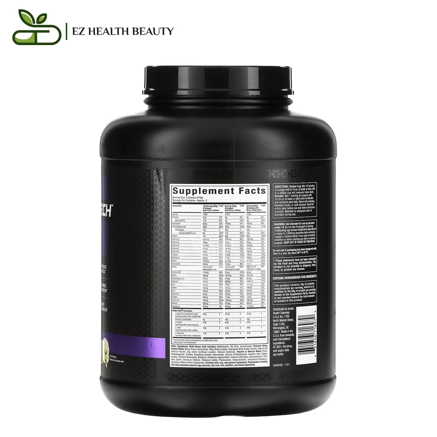 Mass Tech Extreme 2020 Vanilla Milkshake MuscleTech for energy and strength - (2.72 kg)