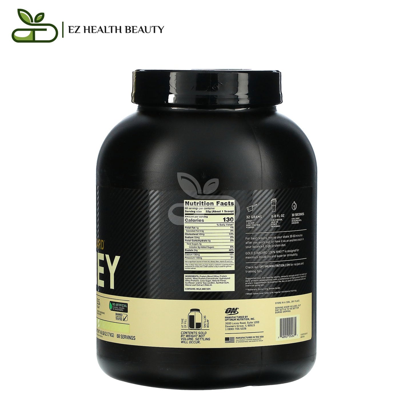 Optimum Nutrition Gold Standard Whey Protein Naturally Flavored Vanilla 2,17 KG