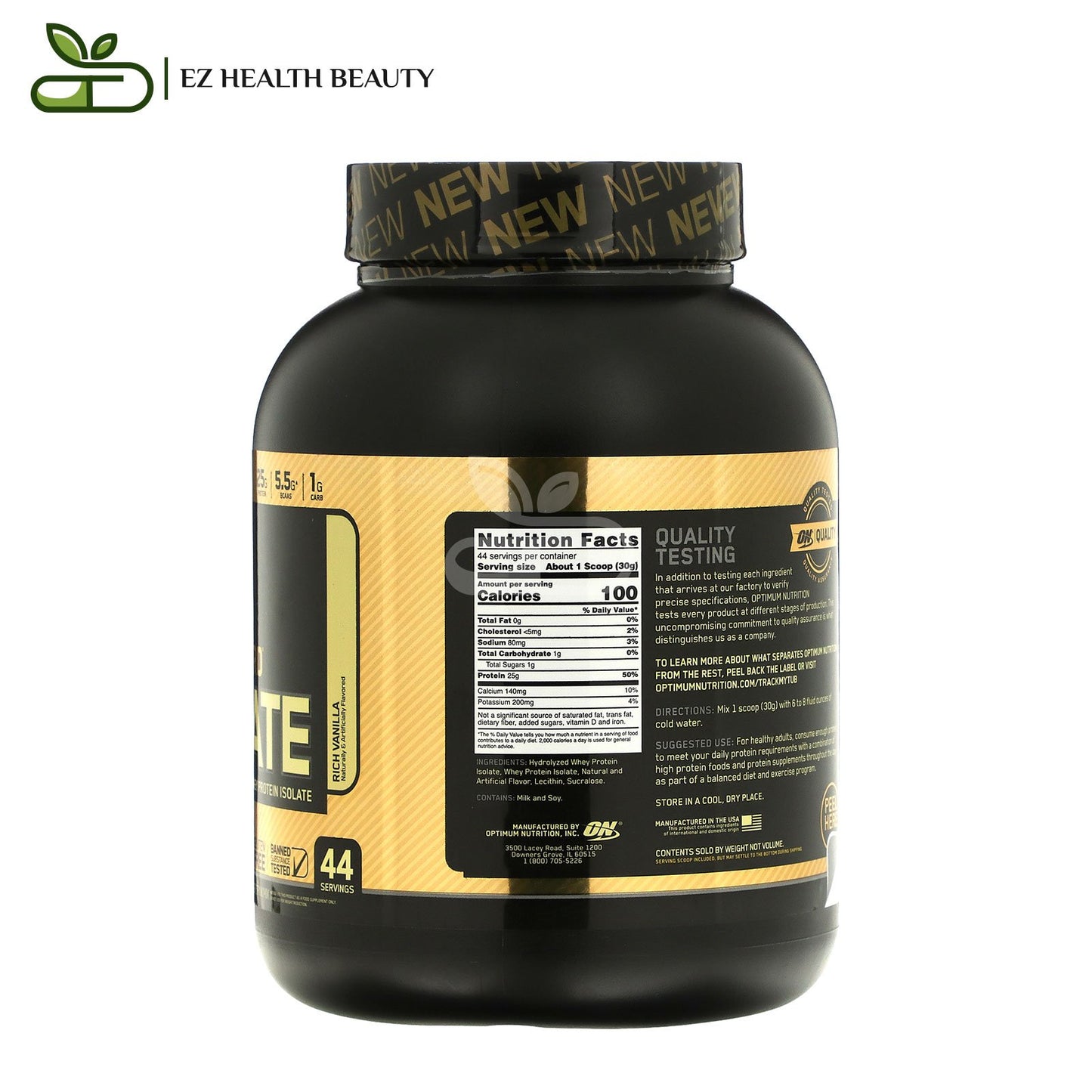 Gold Standard Isolate Rich Vanilla 1.32 kg Optimum Nutrition