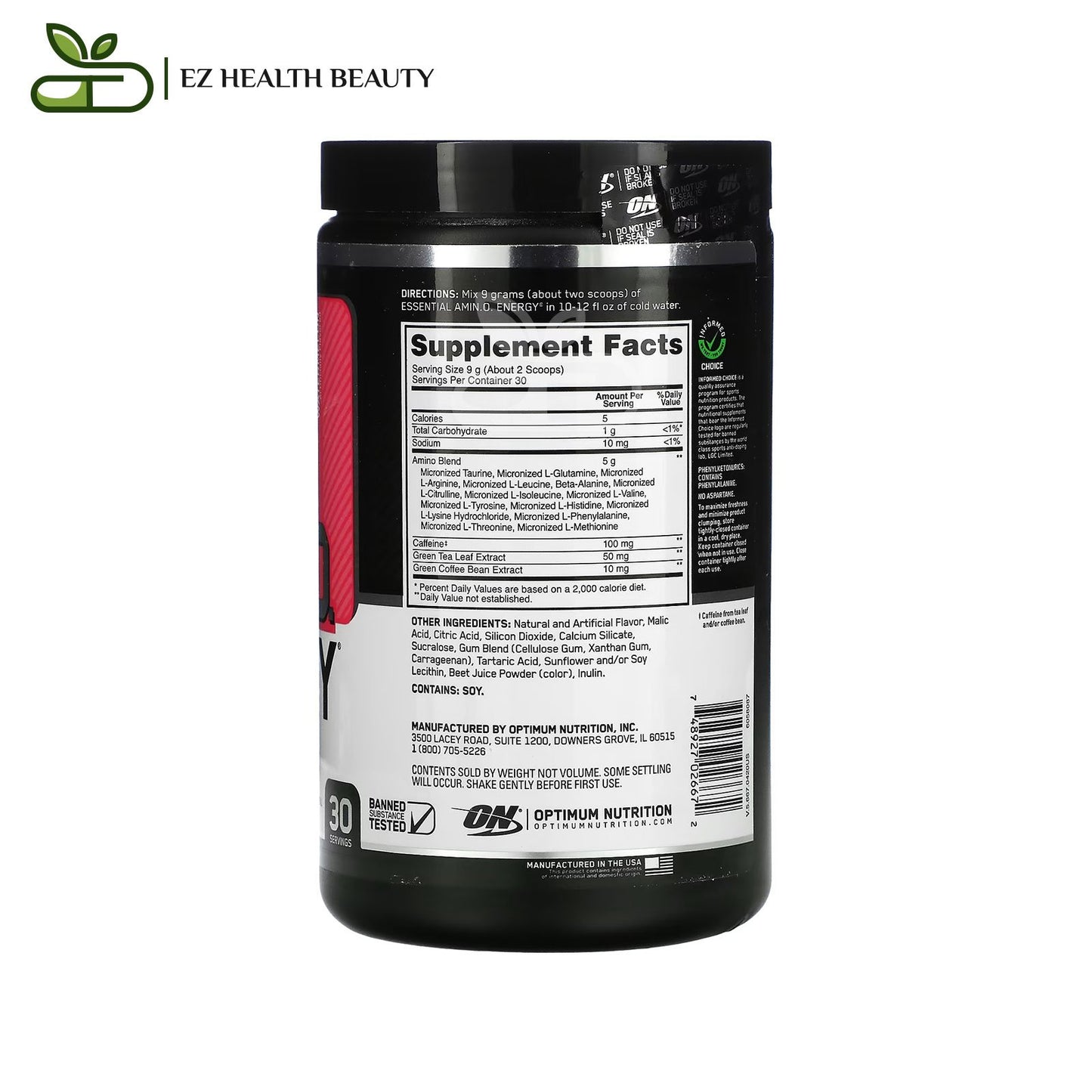 Essential Amino Energy Watermelon Supplement Optimum Nutrition - (270 g)