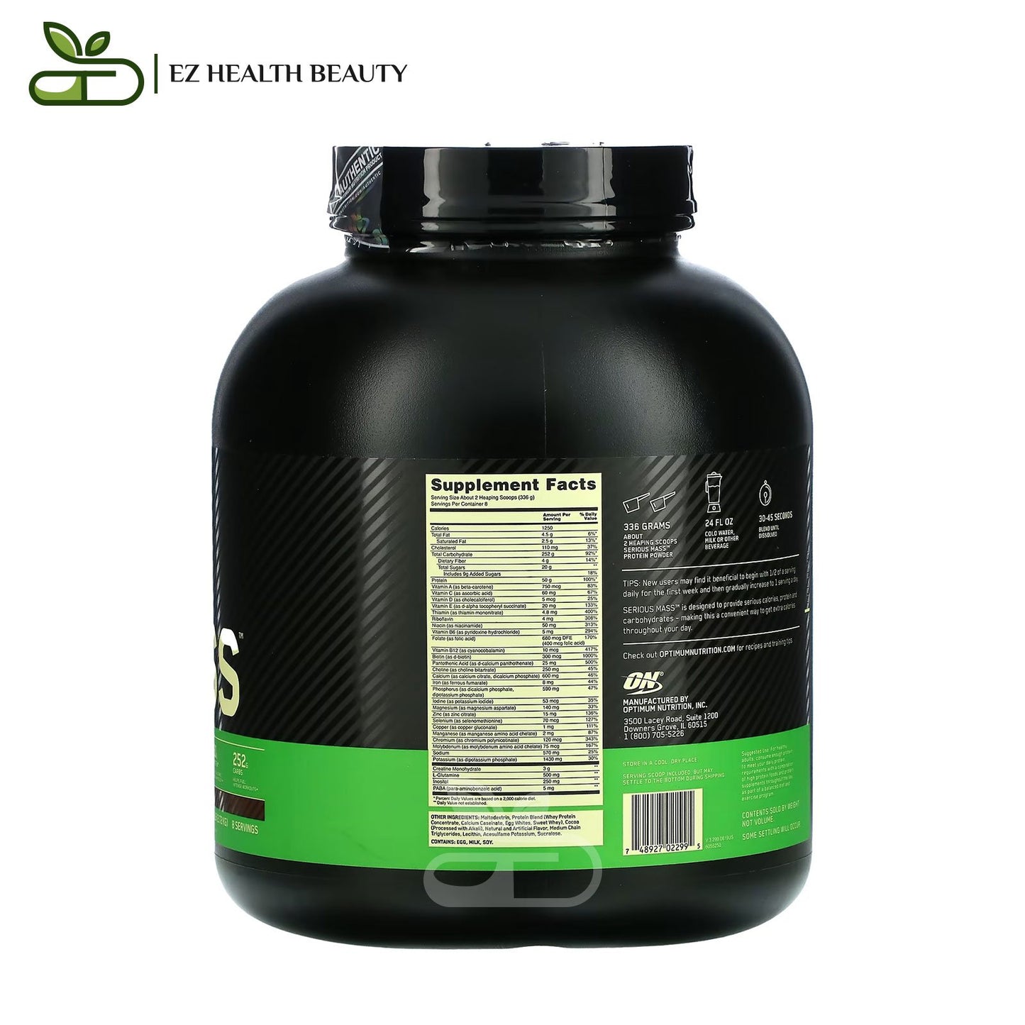 Serious Mass Chocolate Optimum Nutrition (2.72 kg) to Increased muscle mass