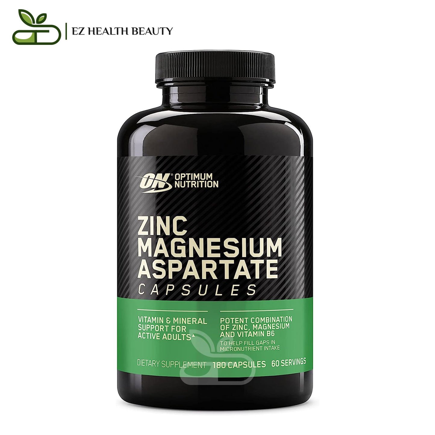 أوبتيموم نيوتريشن كبسولات الزنك وأسبارتات الماغنسيوم لدعم الجهاز المناعي والعصبي | Zinc Magnesium Aspartate