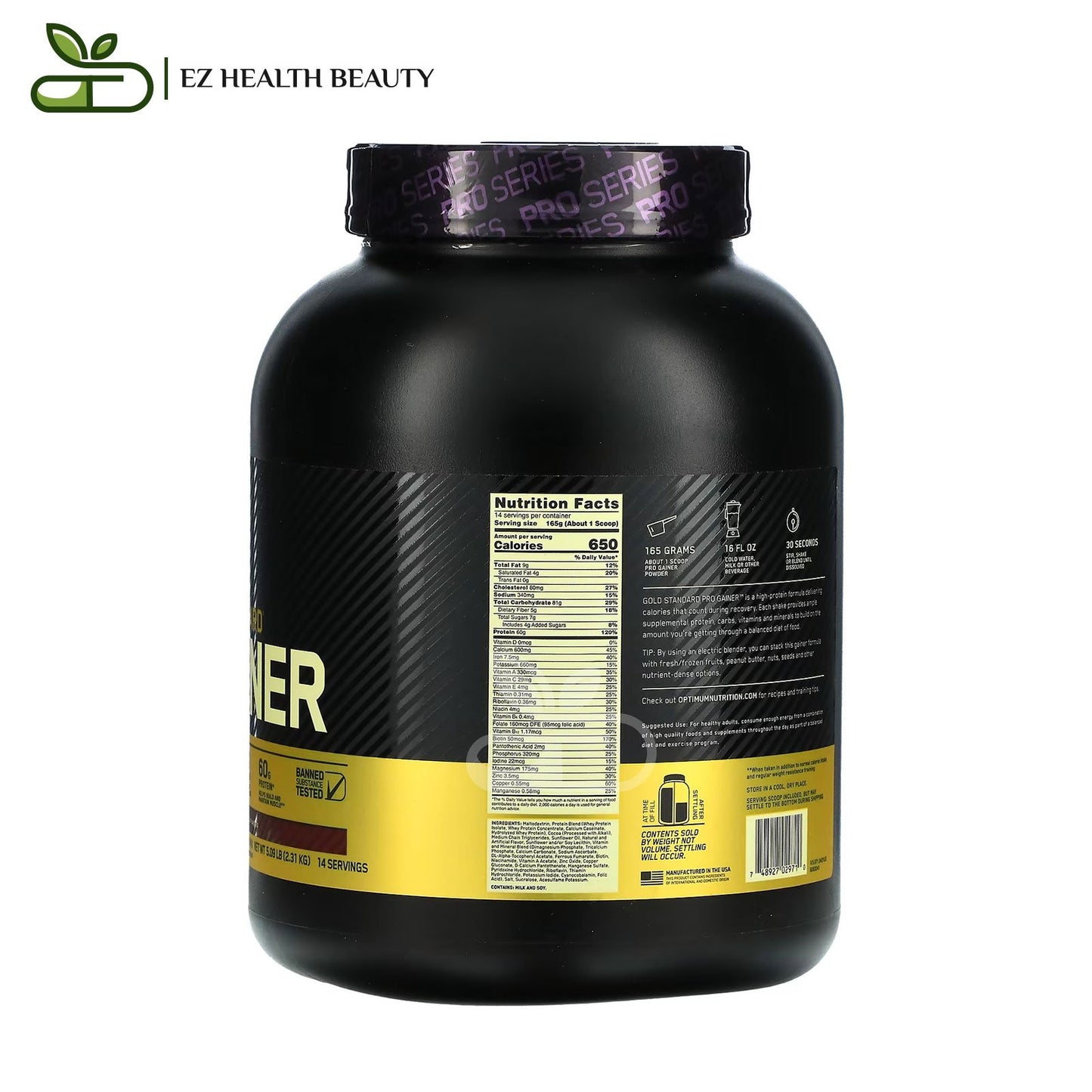 Gold Standard Pro Gainer supplement Double Chocolate Optimum Nutrition (2.31 kg)