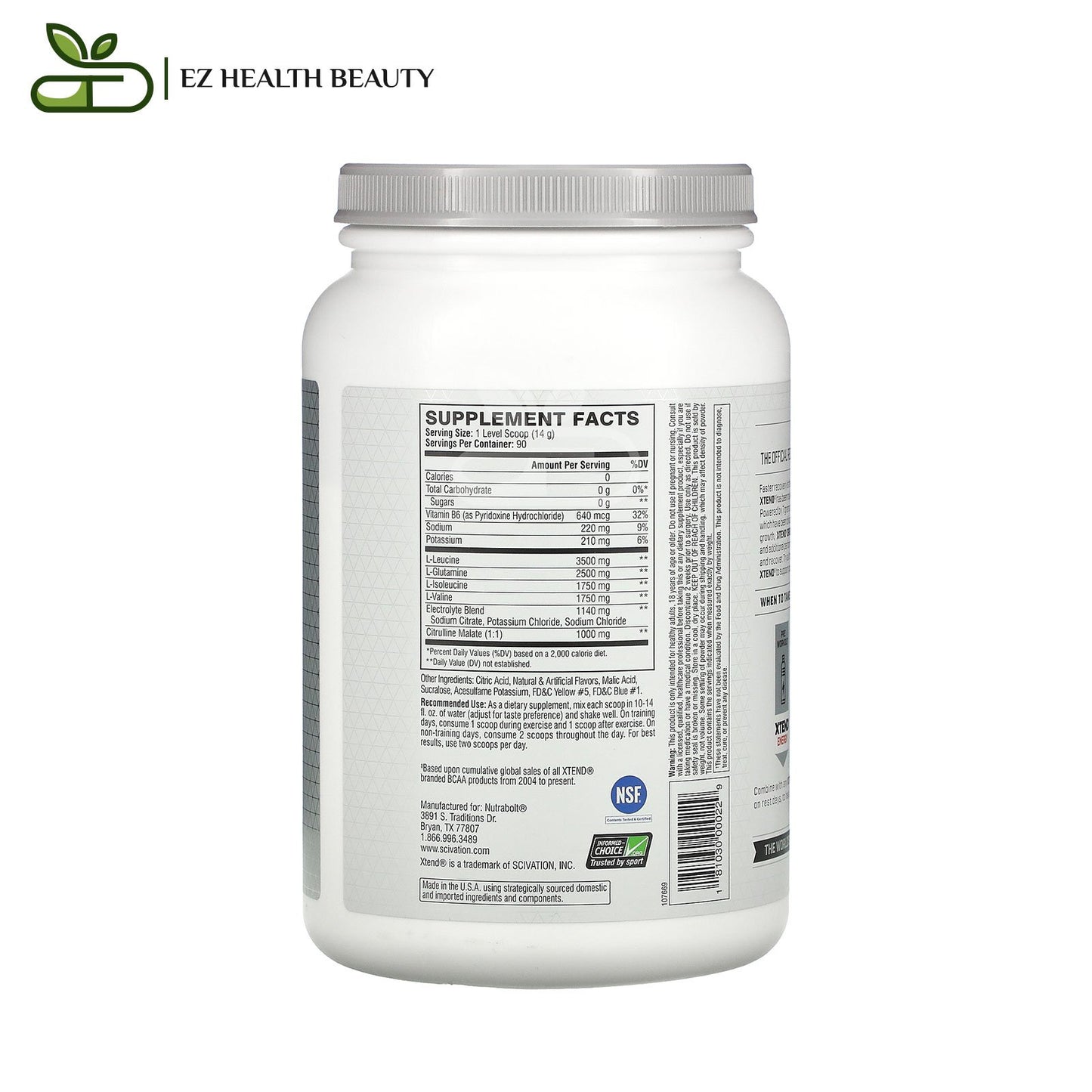 مكمل إكستند أوريجينال لتقوية العضلات بنكهة الليمون 1.26 كجم  The Original 7G BCAA Xtend