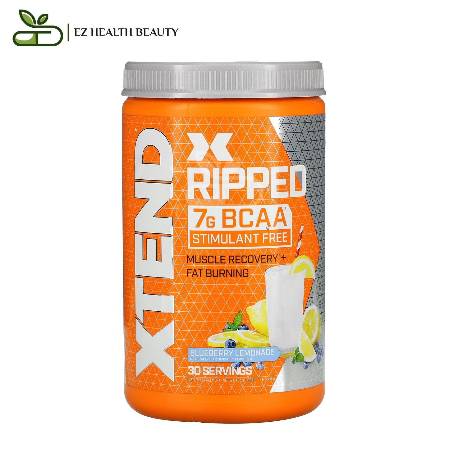 إكستيند ريبد لتقوية العضلات بنكهة التوت الأزرق والليمون 495 جرامًا Ripped 7G BCAA Xtend