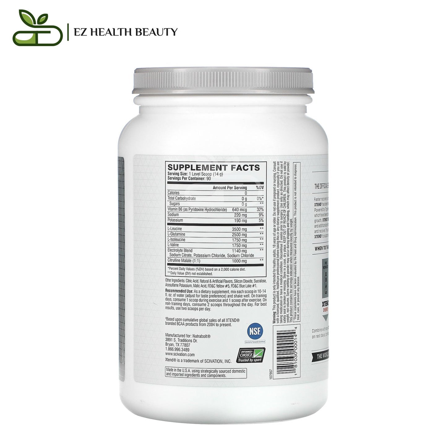 أفضل BCAA للضخامة إكستند أوريجينال لتقوية العضلات نكهة التفاح المنعشة 1,26 كجم The Original 7G BCAA Xtend