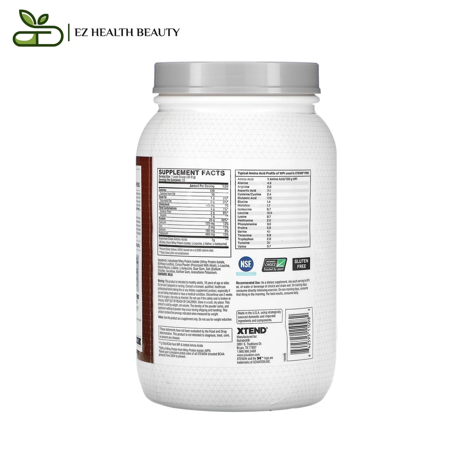 اكستند برو واي آيزوليت لتعافي العضلات كعكة الشوكولاتة 826 جرامًا Pro Whey Isolate Xtend