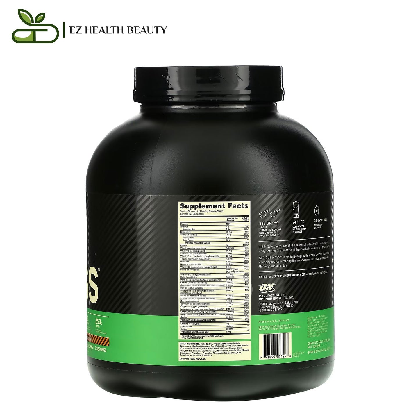 Serious Mass Protein Powder Supplement Chocolate Peanut Butter  Optimum Nutrition (2.72 kg)