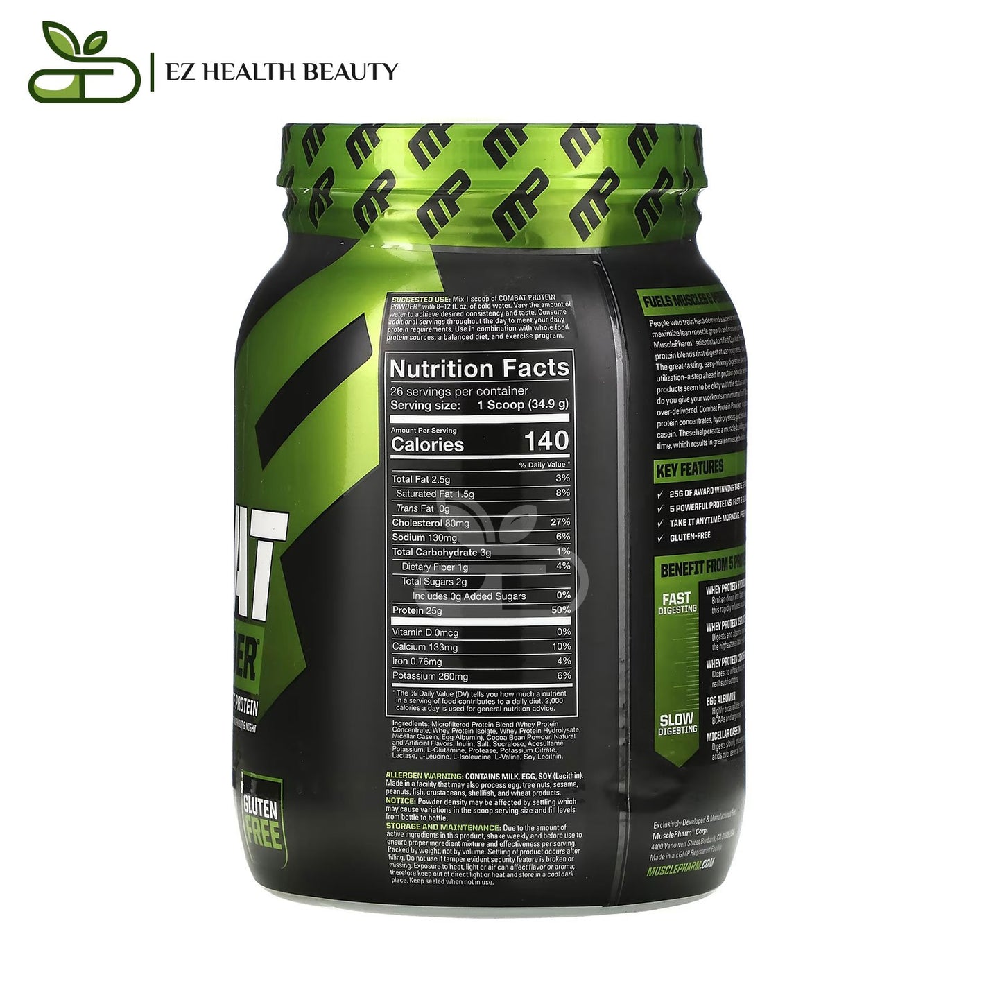 Musclepharm Combat Protein Powder Chocolate Milk 907 GM