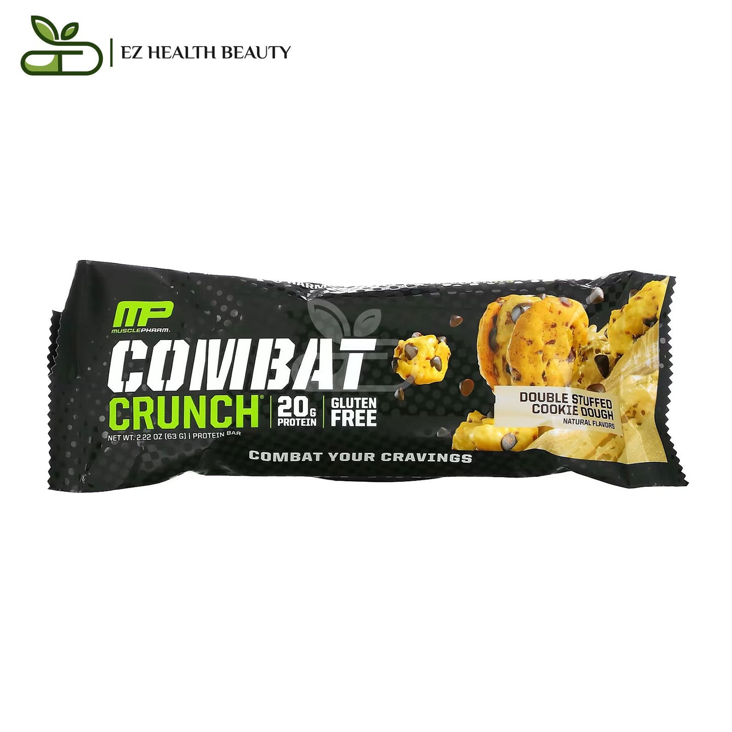 Muscle pharm Combat Crunch Protein Bars Double Filling Cookie Dough, 12 Bars 2.22 oz (63 g) Each