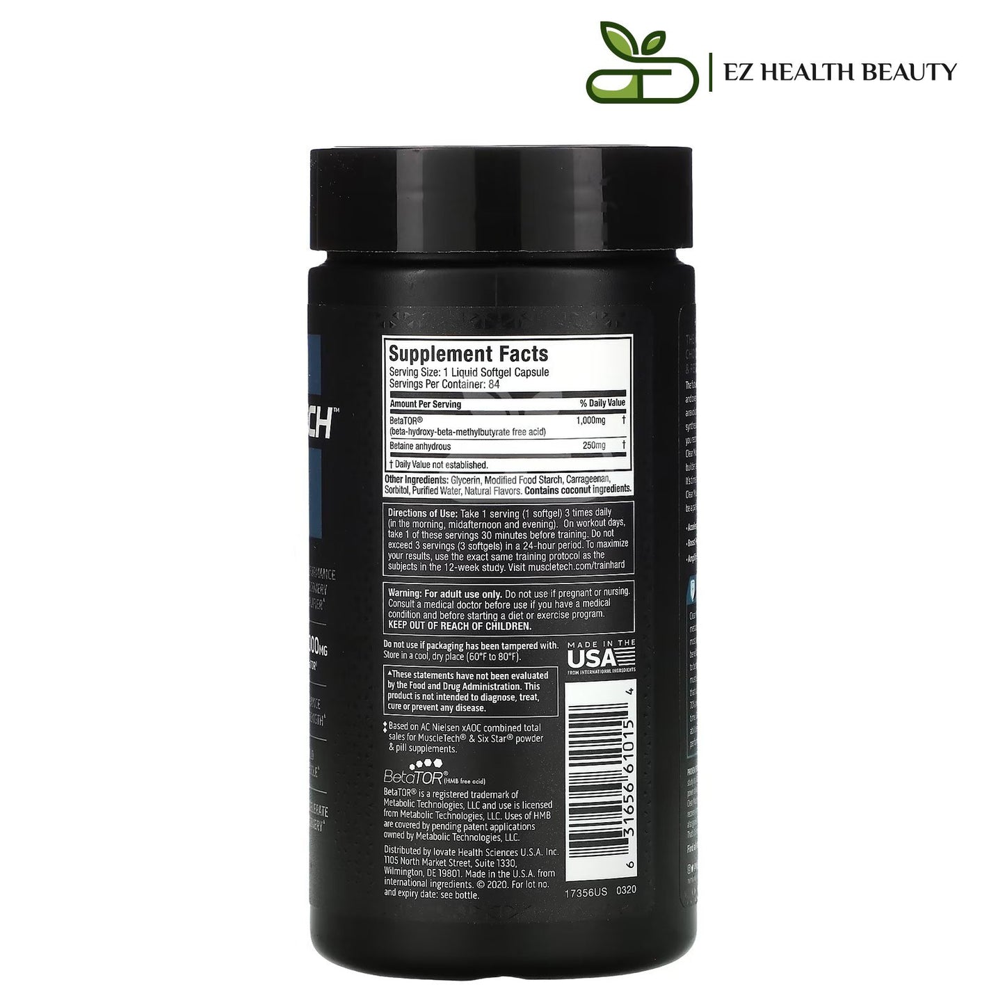 Clear Muscle HMB Free Acid effective muscle building supplement - 84 Liquid Softgels - MuscleTech