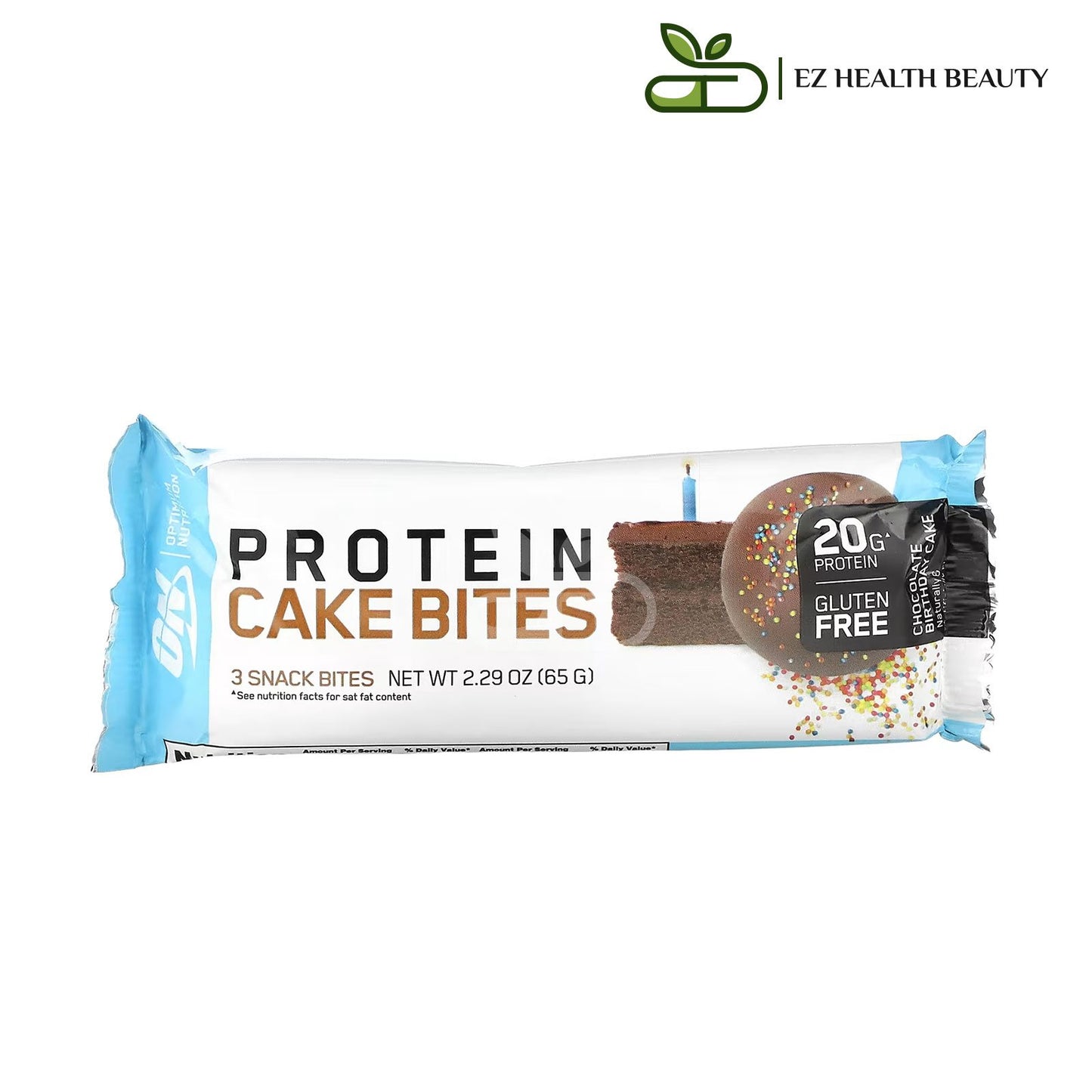 Optimum Nutrition Protein Cake Bites Chocolate Birthday Cake 9 Bars 65 Gram Each