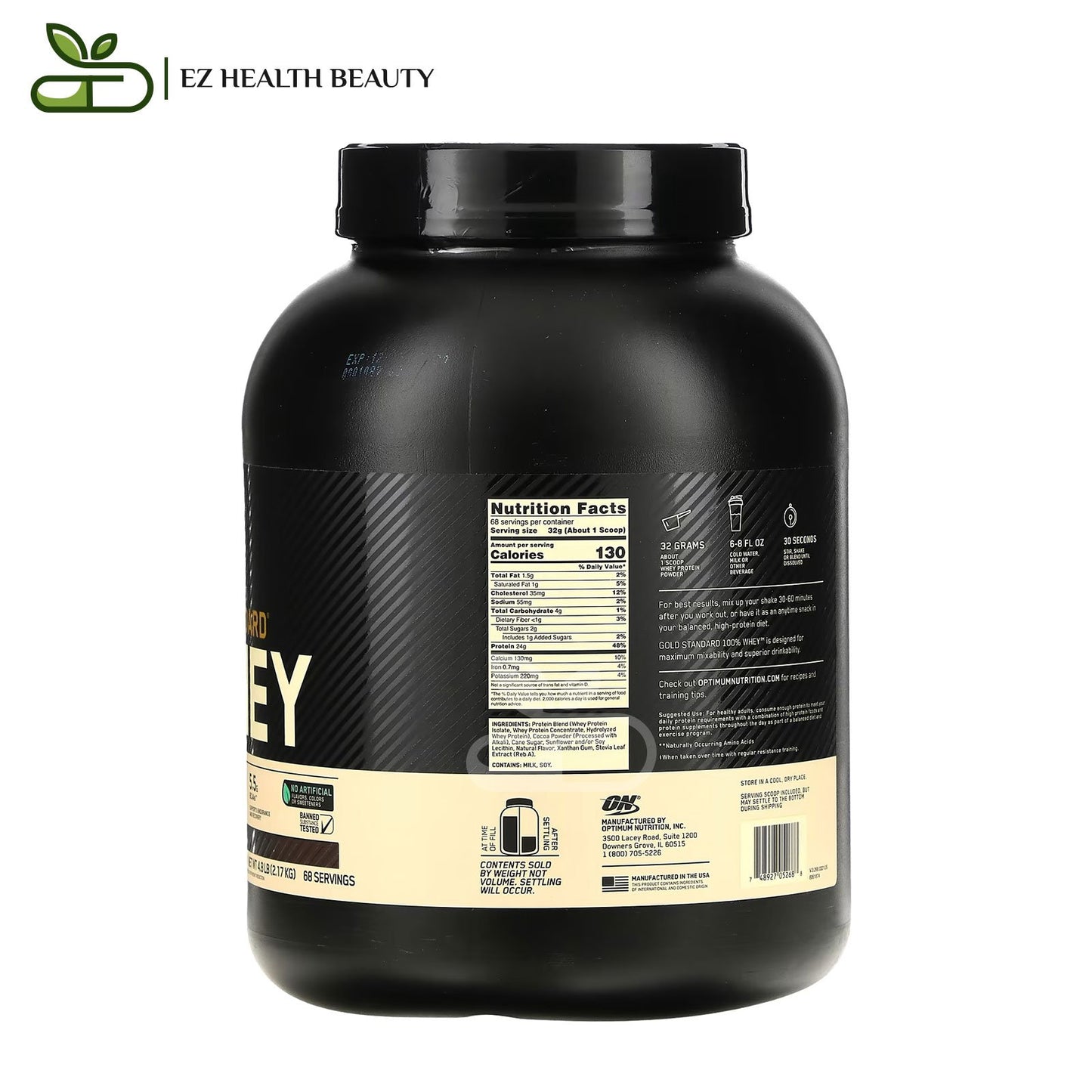 Optimum Nutrition Gold Standard Whey Naturally Flavored Chocolate 2,17 KG