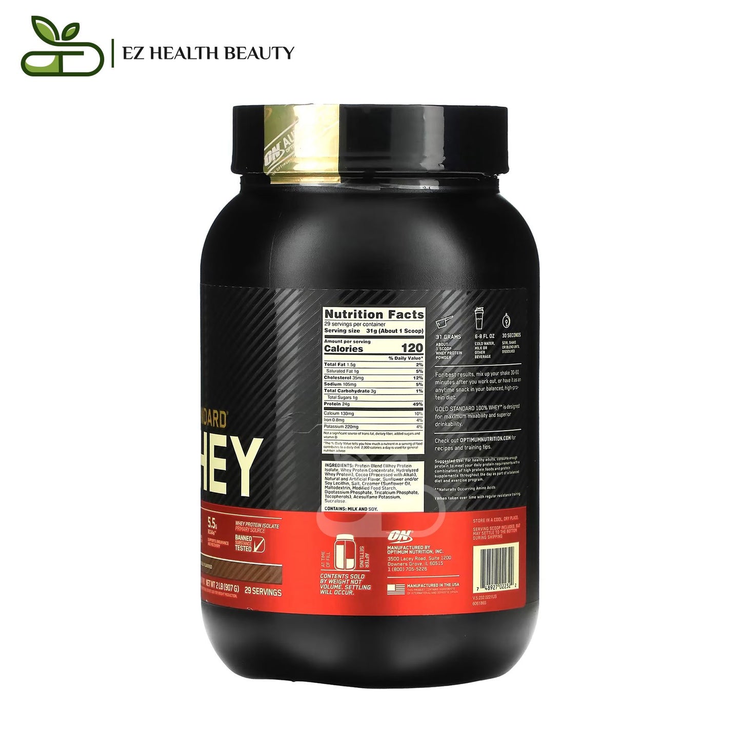 Optimum Nutrition Gold Standard Whey Chocolate Malt 907 GM