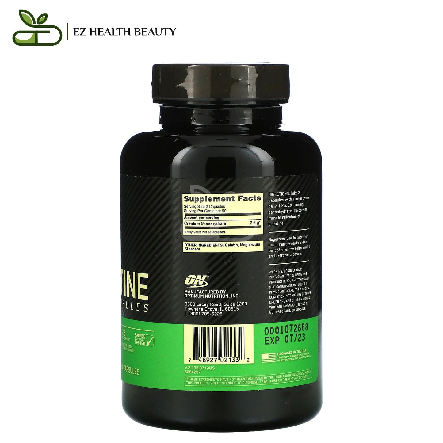 Optimum Nutrition Micronized Creatine Capsules 2,5 GM 100 Caps