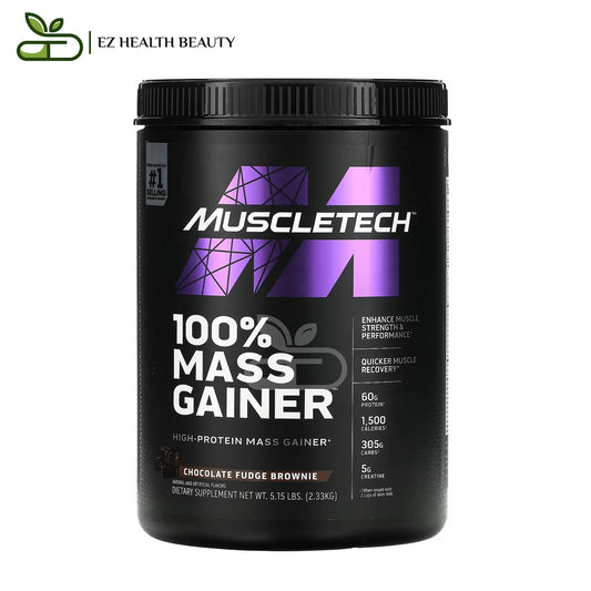 100% Mass Gainer Chocolate Fudge Brownie MuscleTech to Enhance muscle size and strength - (2.33 kg)