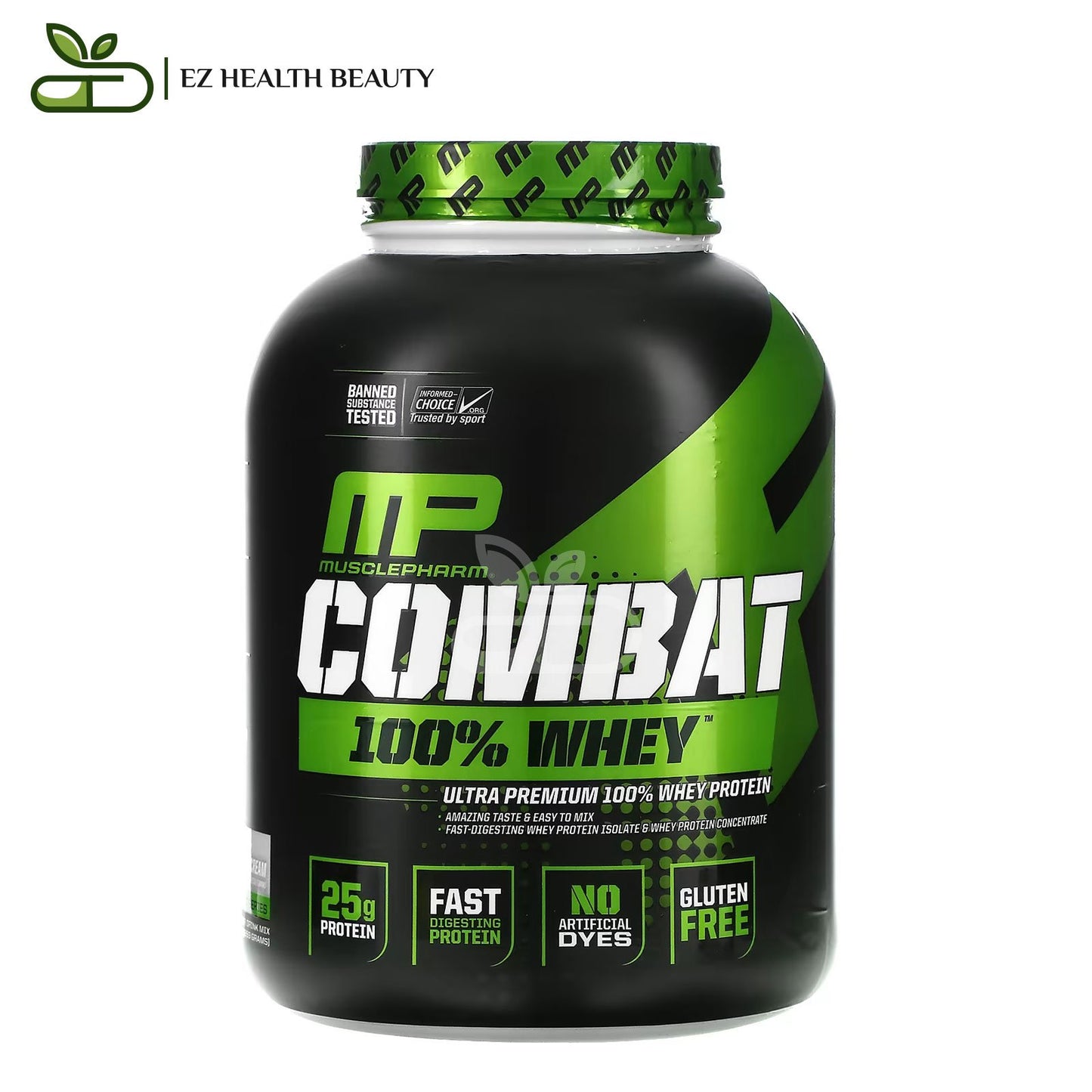 واي بروتين كومبات لبناء العضلات بنكهة الكوكيز والكريمة 2,269 جرامًا Combat 100% Whey Protein Musclepharm