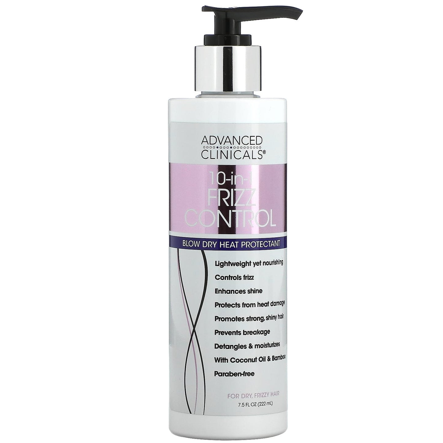 Advanced clinicals 10 in 1 frizz control Blow Dry Heat Protectant - 7.5 fl oz (222 ml)